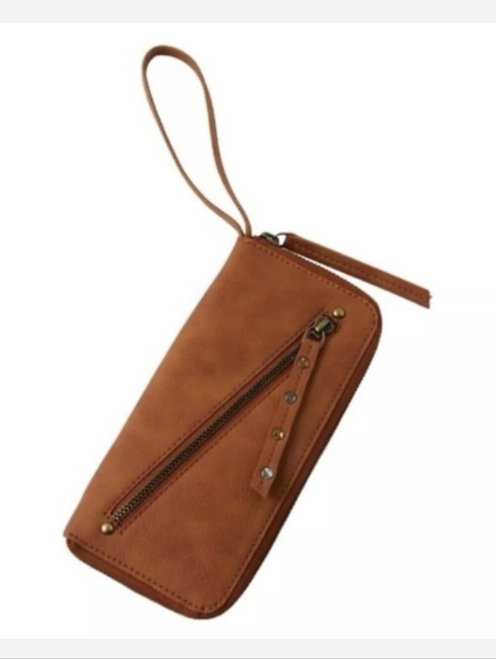 Free People Vegan Leather Wristlet Brown